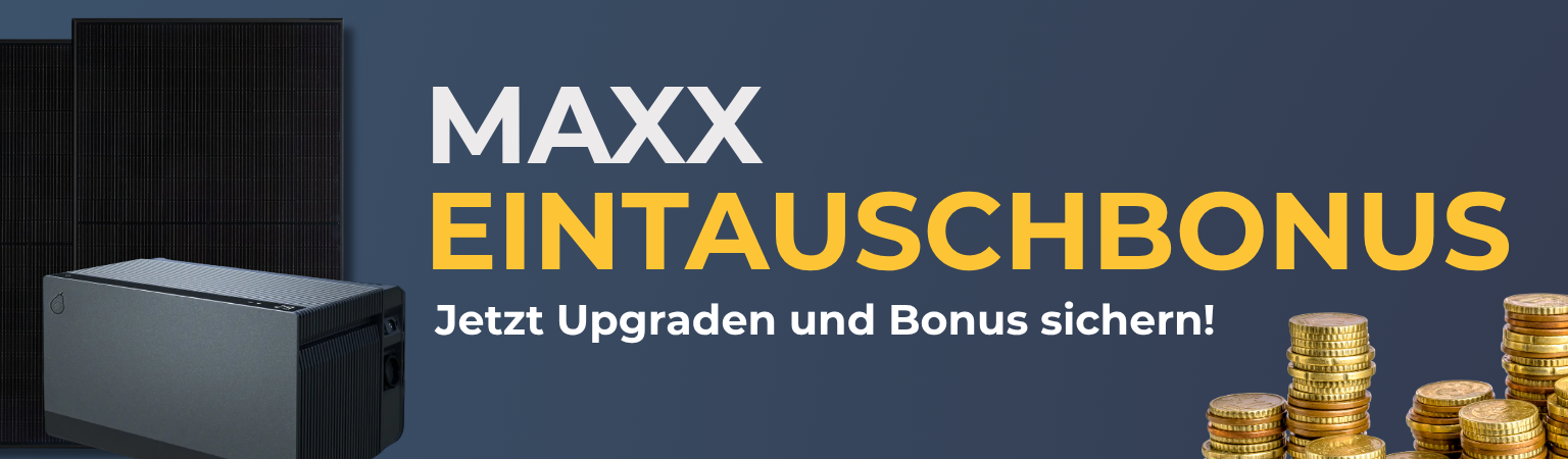 MAXX SOLAR Eintauschbonus MAXX SOLAR Eintauschbonus Schriftzug